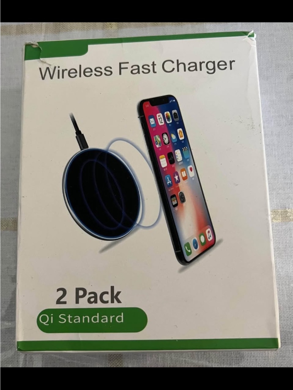 Wireless Fast Charger Qi Standard 2-Pack - Black